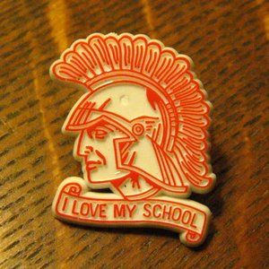 🎓 Trojan Team School Mascot Vintage Lapel Pin